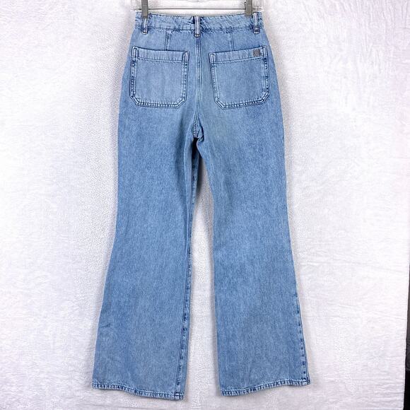 Marine Layer Flare Jeans Womens 2 Blue Bridget Preppy Classic Retro Coastal Boho - Picture 4 of 15